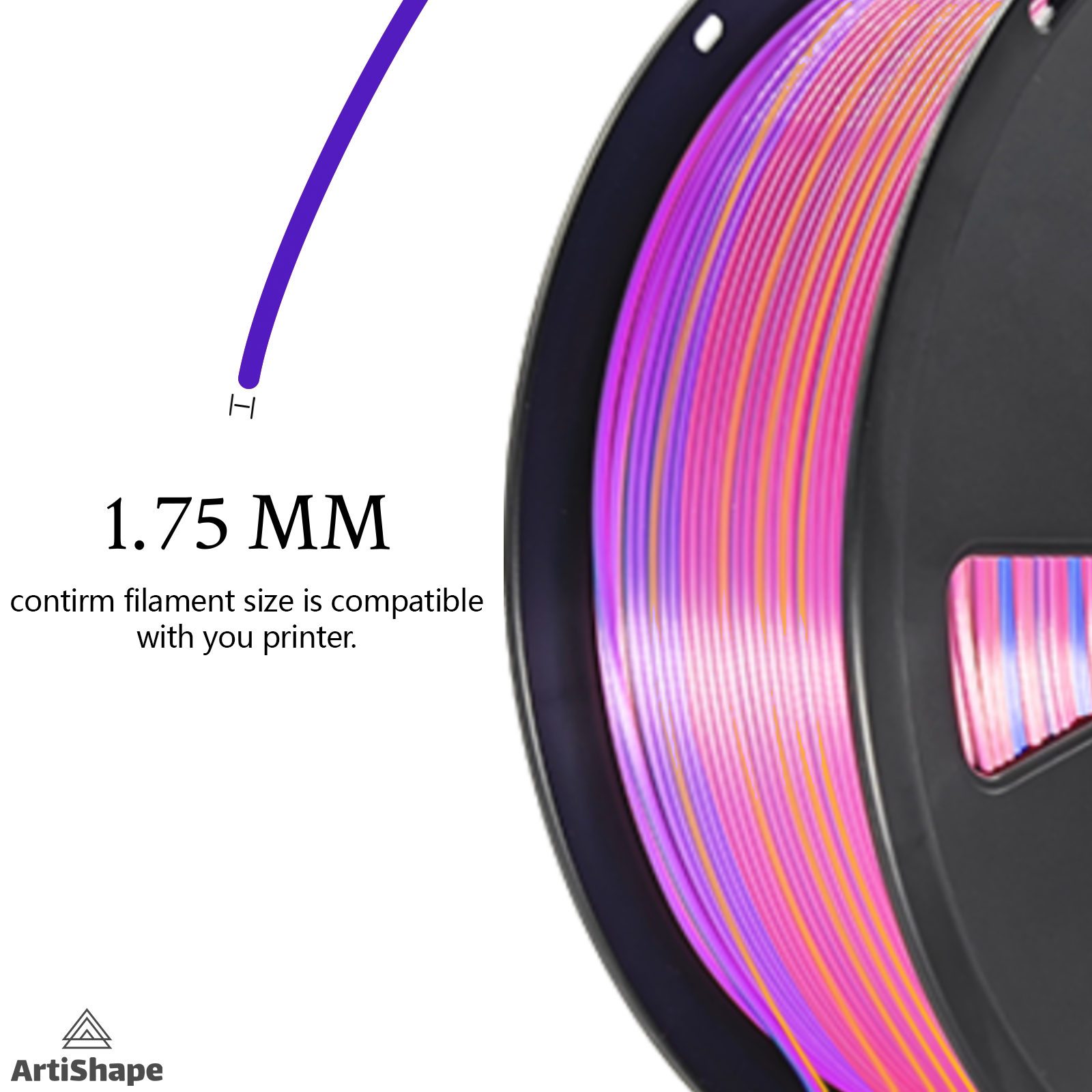 artishape-silk-triple-pla-filament-red&yellow&green-1.75mm