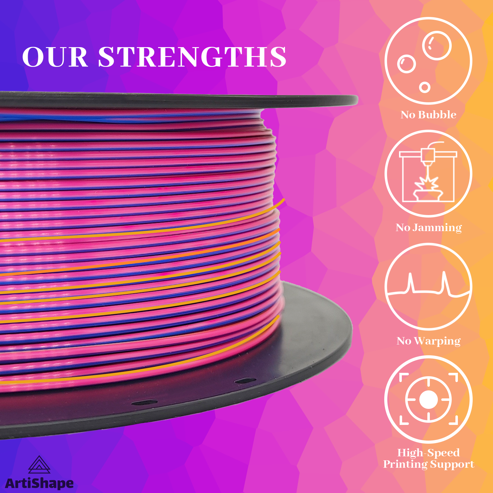 artishape-silk-triple-pla-filament-red&yellow&green-1.75mm