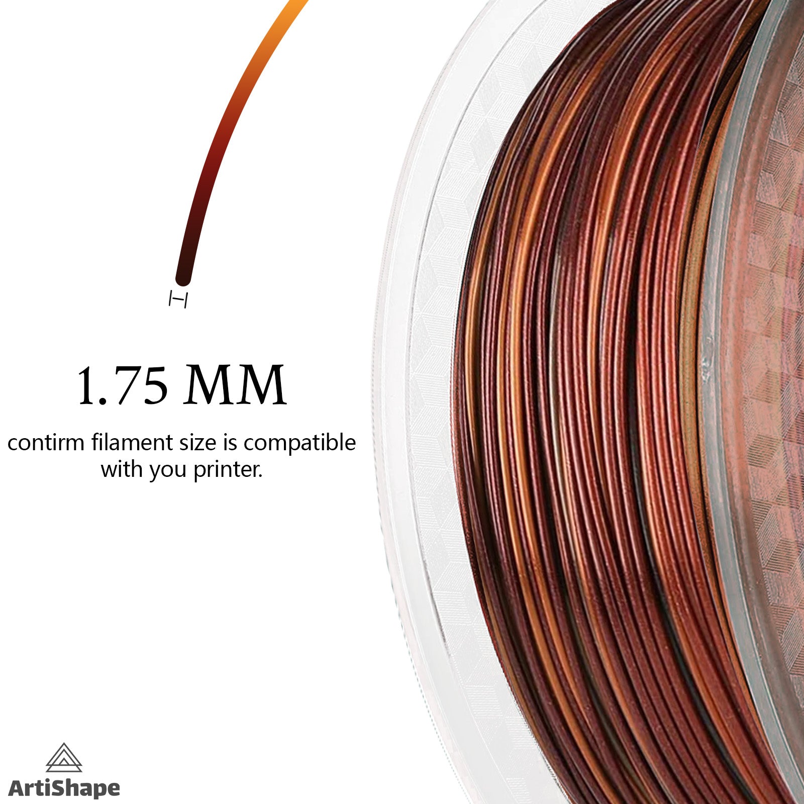 Silk Black Gold & Shiny Red- Silk Shiny Gradient 3D Printer Filament - PLA Filament