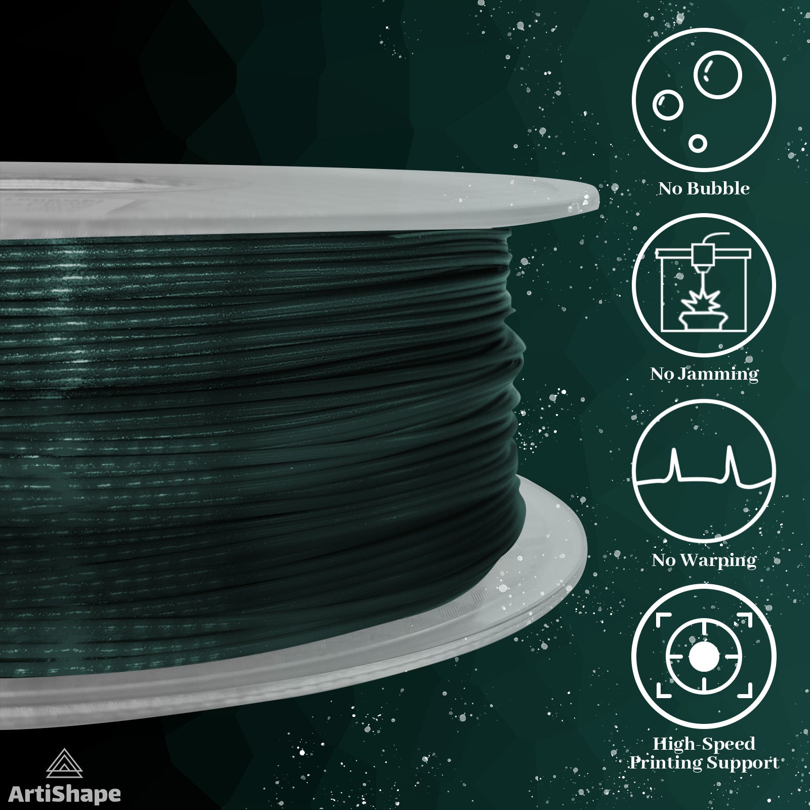 artishape-silk-shiny-gradient-pla-filament-black&green-1.75mm