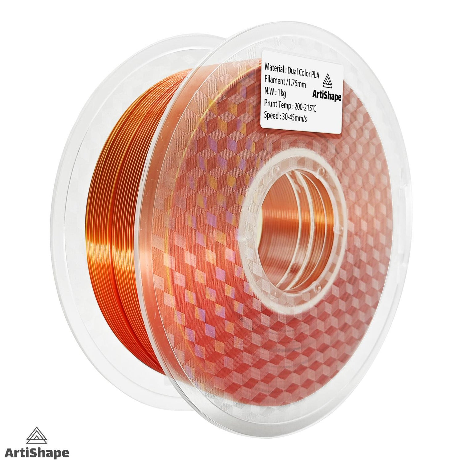 Red &amp; Gold - Silk Dual Color 3D Printer Filament - PLA Filament