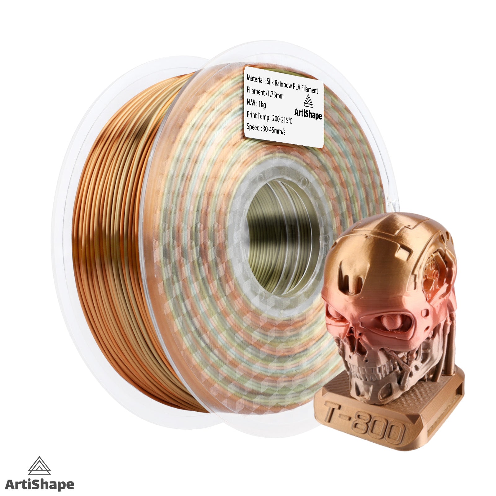 Silk Rainbow 3D Printer Filament - PLA Filament