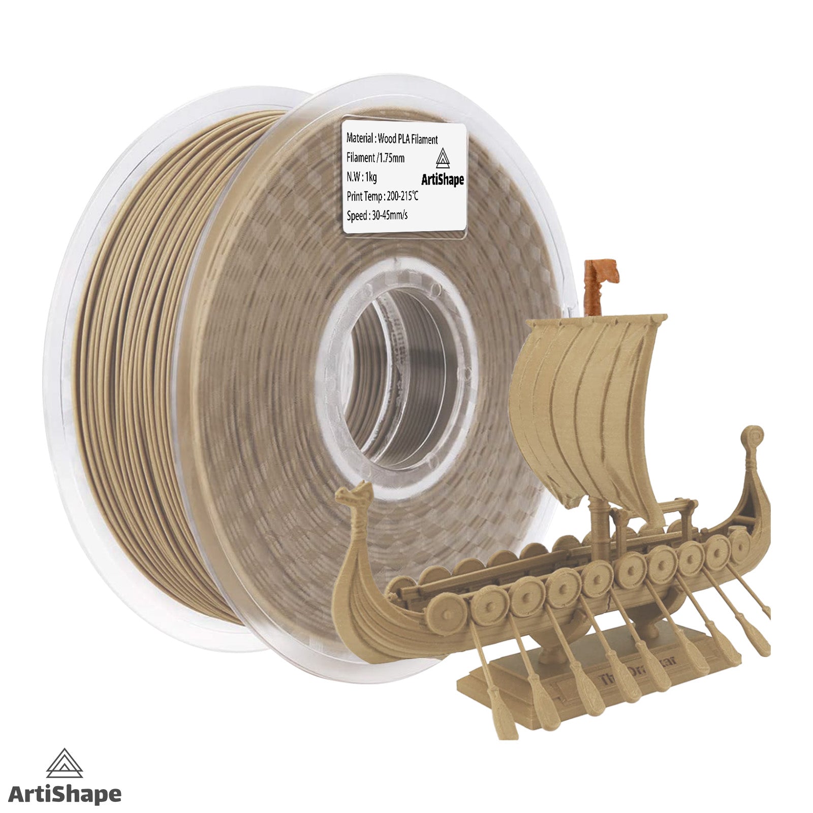 Wood Bamboo - 3D Printer Filament - PLA Filament - 1.75MM,0.8KG Spool