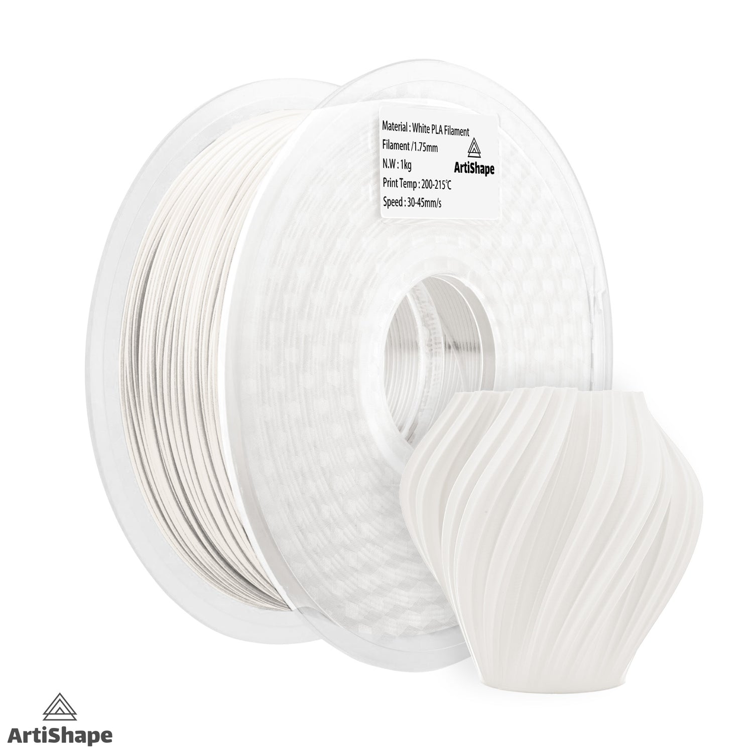 White 3D Printer Filament - PLA Filament - 1.75MM,1KG Spool