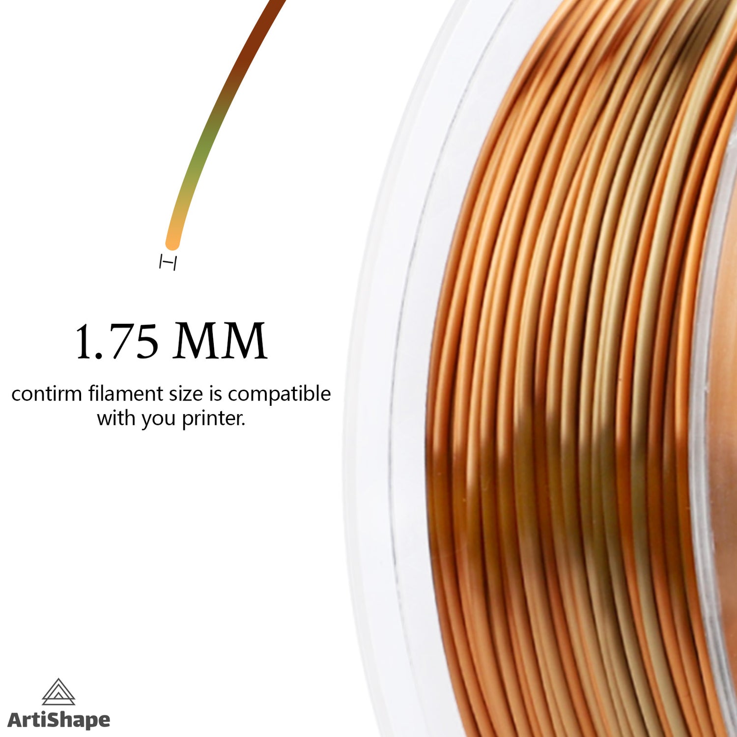 Silk Rainbow 3D Printer Filament - PLA Filament