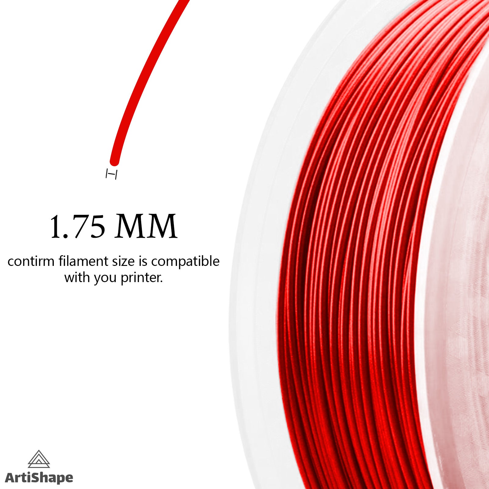 Red 3D Printer Filament - PLA Filament - 1.75MM,1KG Spool