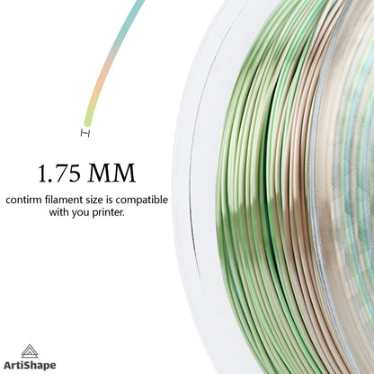 Silk Rainbow 3D Printer Filament - PLA Filament