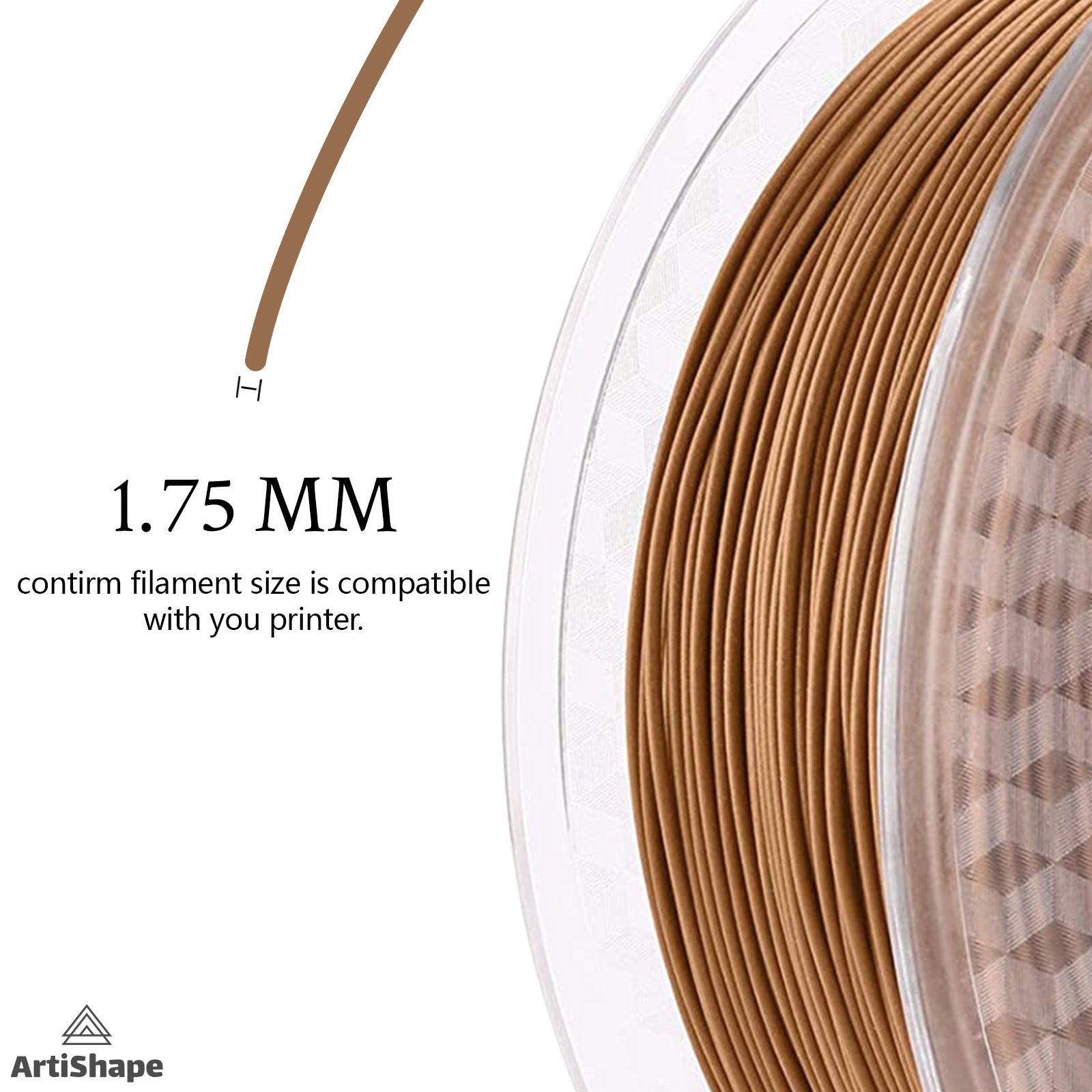 WalnutWood - 3D Printer Filament - PLA Filament - 1.75MM,0.8KG Spool